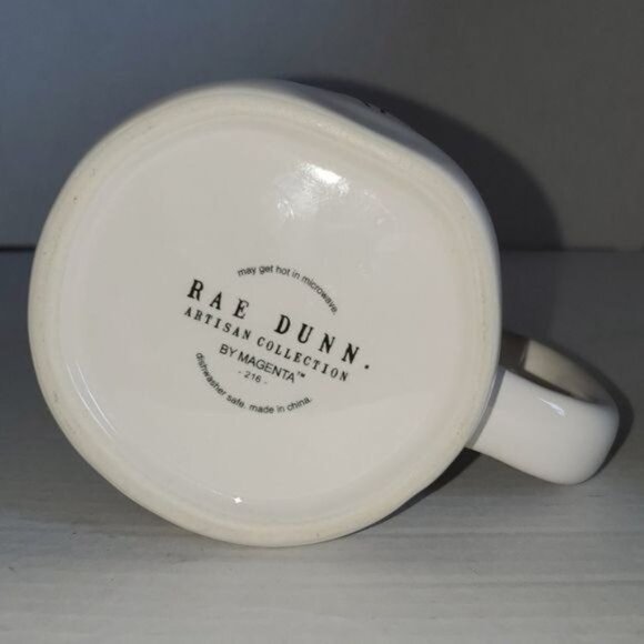 Rae Dunn CERAMIC Cup Mug Coffee MARINE White New - Picture 6 of 9
